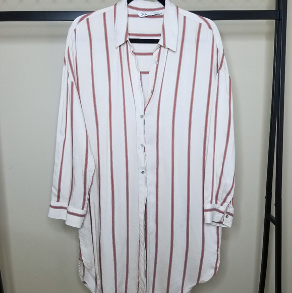 ZARA Long Striped Shirt